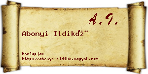 Abonyi Ildikó névjegykártya